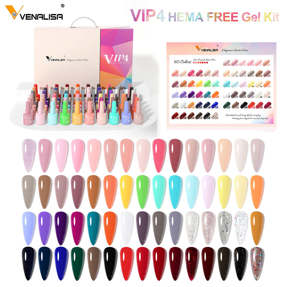 Kit Venalisa Esmaltes en Gel HEMA-Free – Colores Vibrantes y Seguros