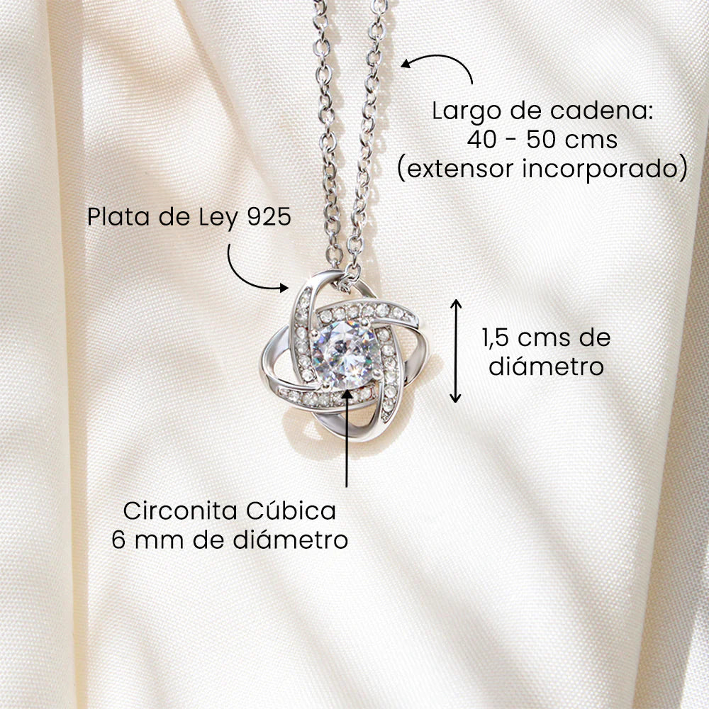 Collar de nudo con tarjeta dedicatoria - Estaré contigo por siempre