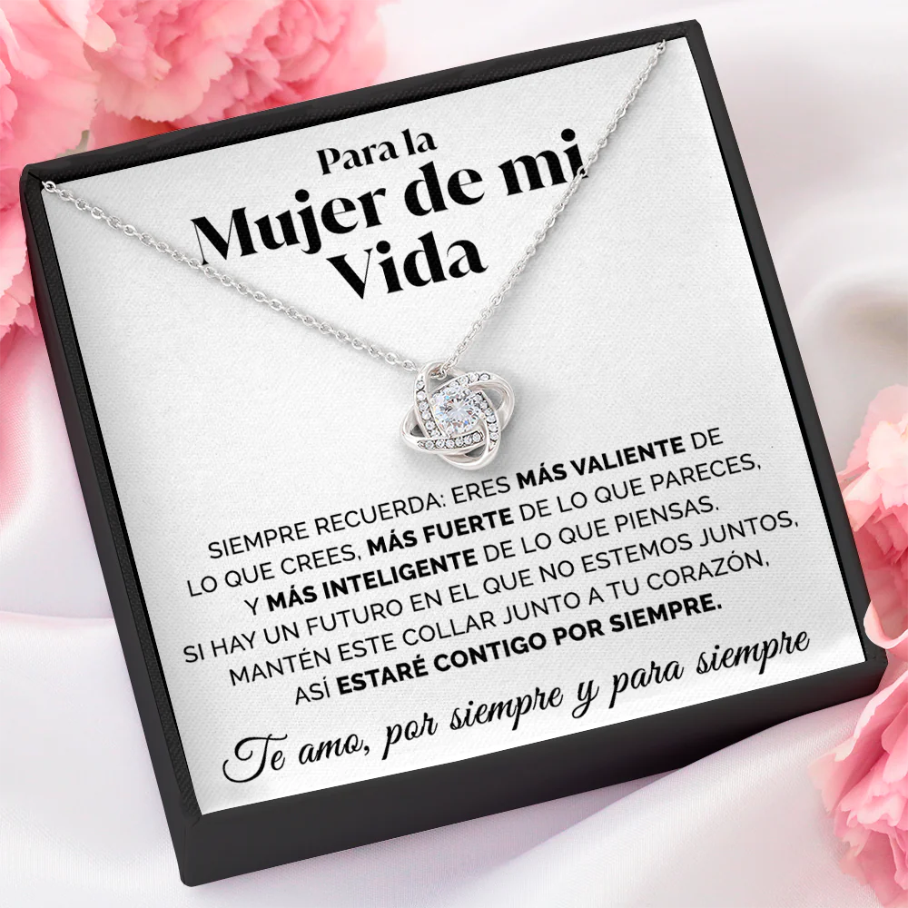 Collar de nudo con tarjeta dedicatoria - Estaré contigo por siempre
