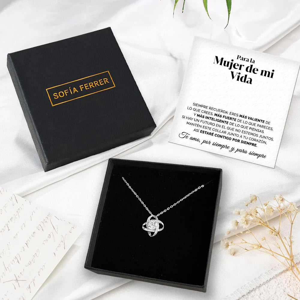 Collar de nudo con tarjeta dedicatoria - Estaré contigo por siempre