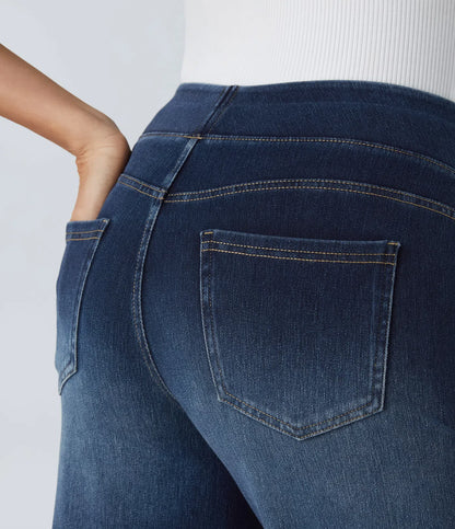 Jeans Flex™ Denim anchos elásticos de tiro alto con múltiples bolsillos