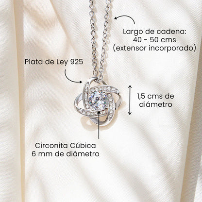 Collar de nudo con tarjeta dedicatoria - Estaré contigo por siempre