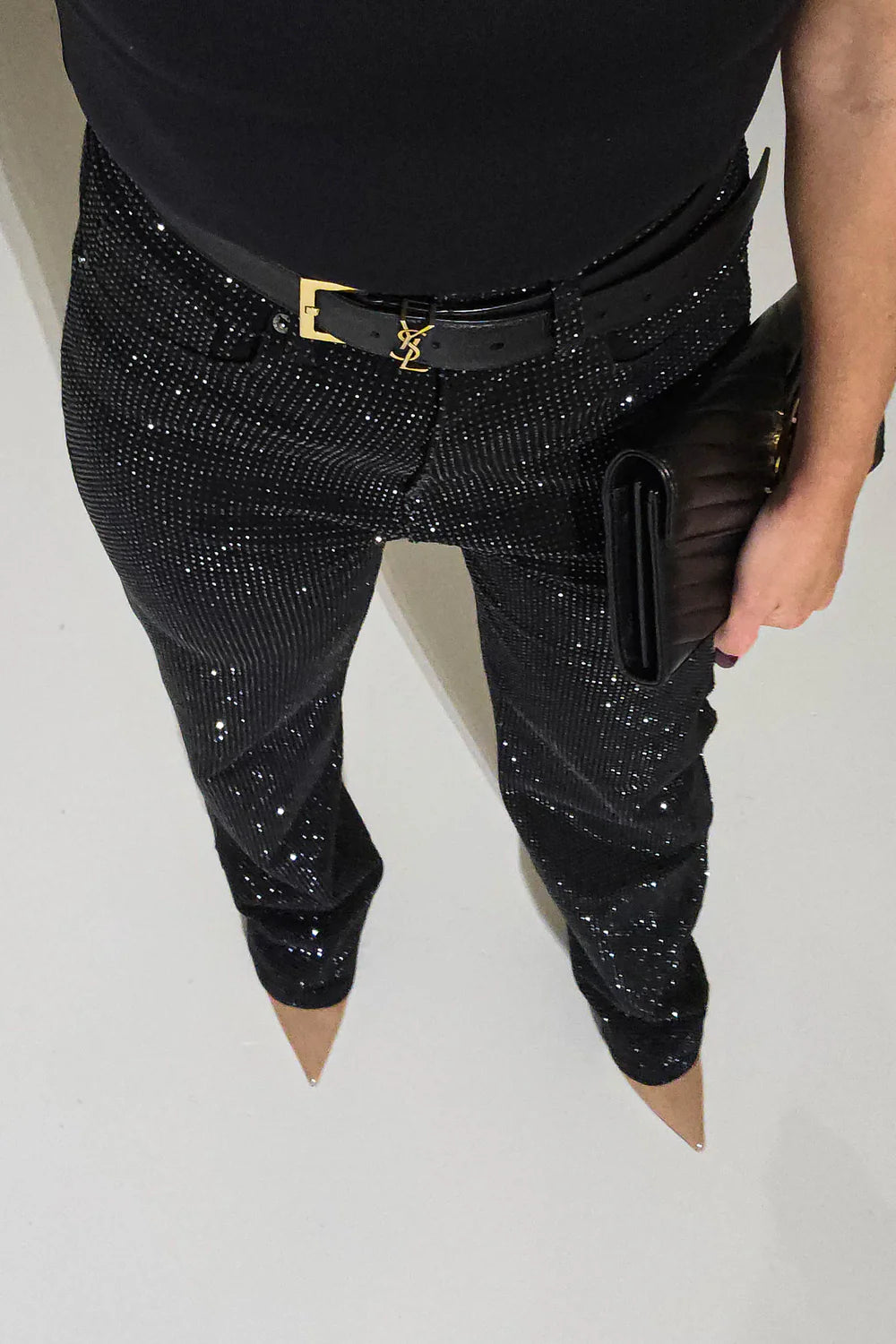 Grey - Diamante Jeans  Elegantes