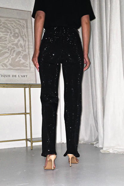 Grey - Diamante Jeans  Elegantes