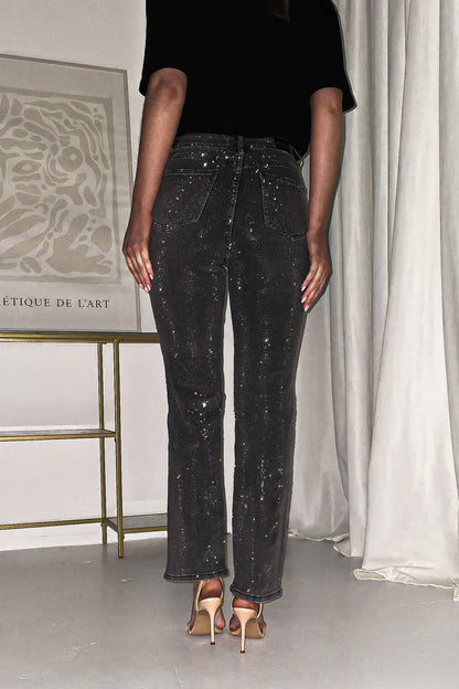 Grey - Diamante Jeans  Elegantes