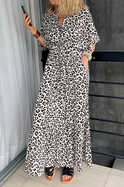 Vestido Animal Print de Media Manga – Liviano y Holgado