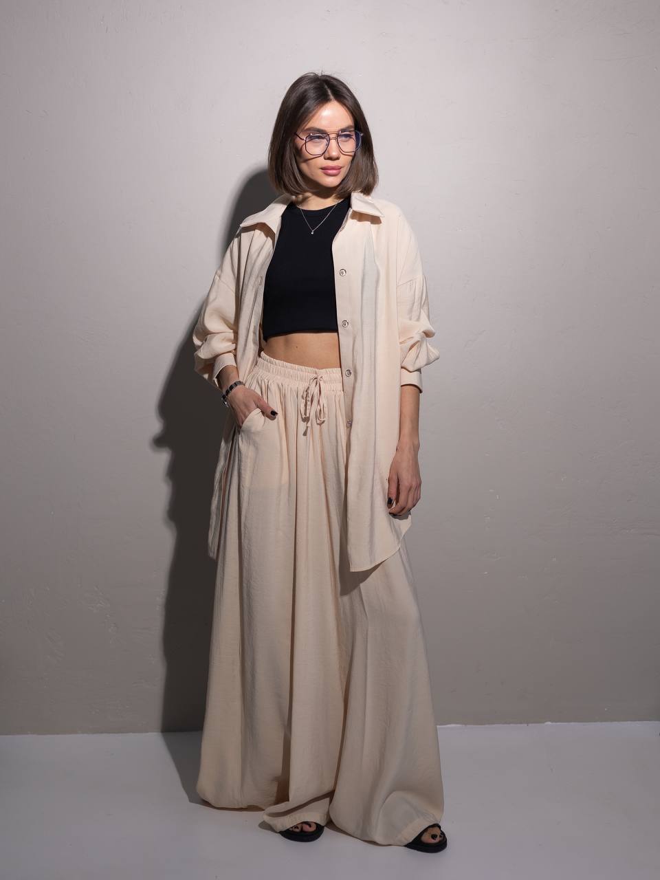 Mirelle - Pantalón Holgado Ajustable + Camisa Ancha de Regalo