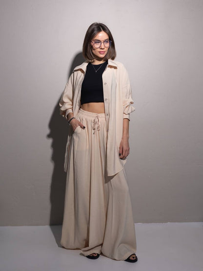 Mirelle - Pantalón Holgado Ajustable + Camisa Ancha de Regalo